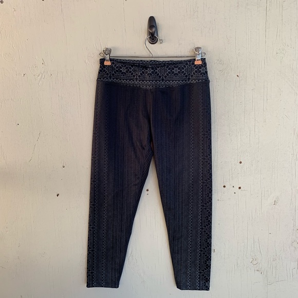 Prana Pants - prAna Gray Geometric Cropped Yoga Leggings